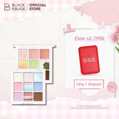 Bảng Phấn Mắt 9 Ô Màu Có Highlight Black Rouge Colordation Mood Palette - Weather Zip