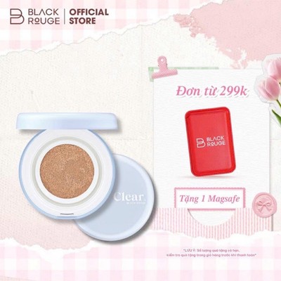 Phấn Nước Căng Bóng Mỏng Nhẹ Black Rouge Thin Layer Clear Cushion SPF50+/PA++++ 14g
