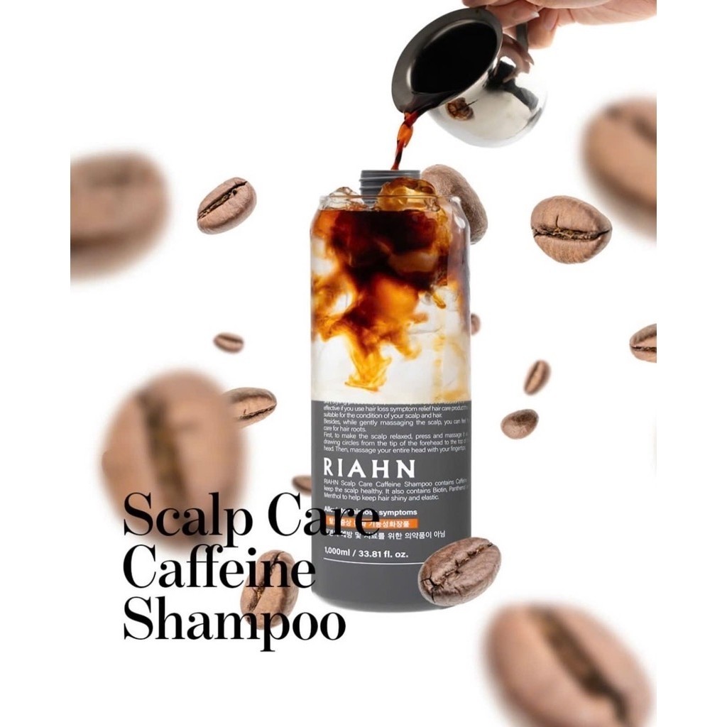 Riahn Scalp Care Caffeine Shampoo Dầu Gội Caffeine Chăm Sóc Da Đầu Hàn Quốc 1000ml