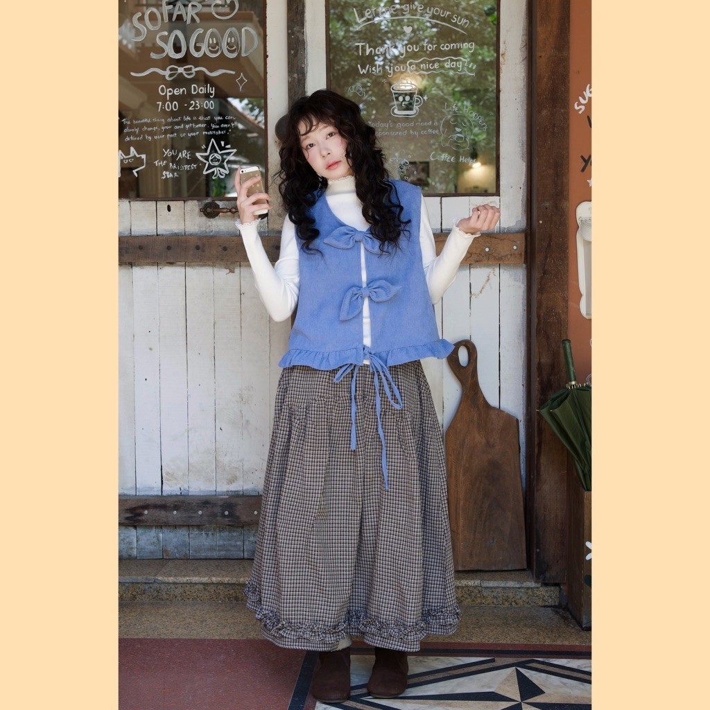SEPTEMBER | BLUE GILE & CHOCO SKIRT SET