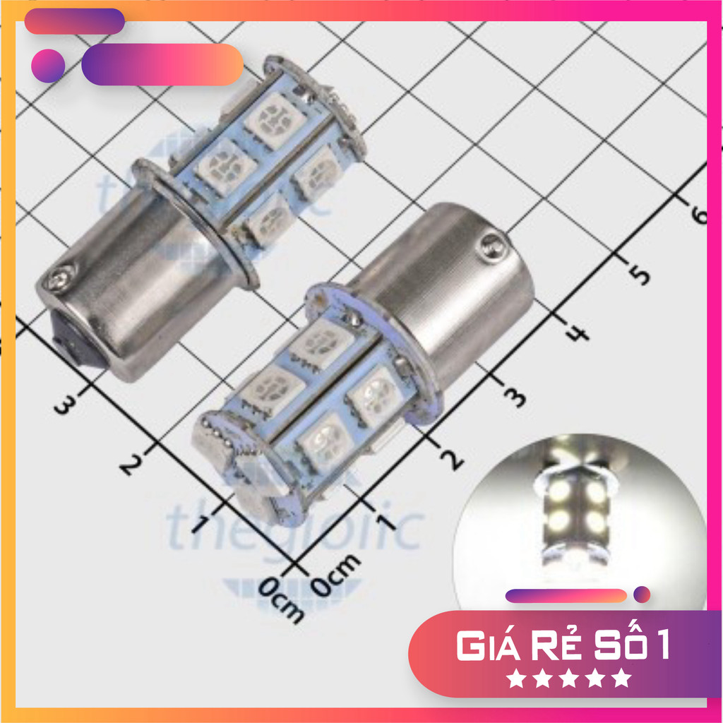 Đèn Báo Xe Màu Trắng 24V Đuôi 1156 Điện Tử Thường Tín