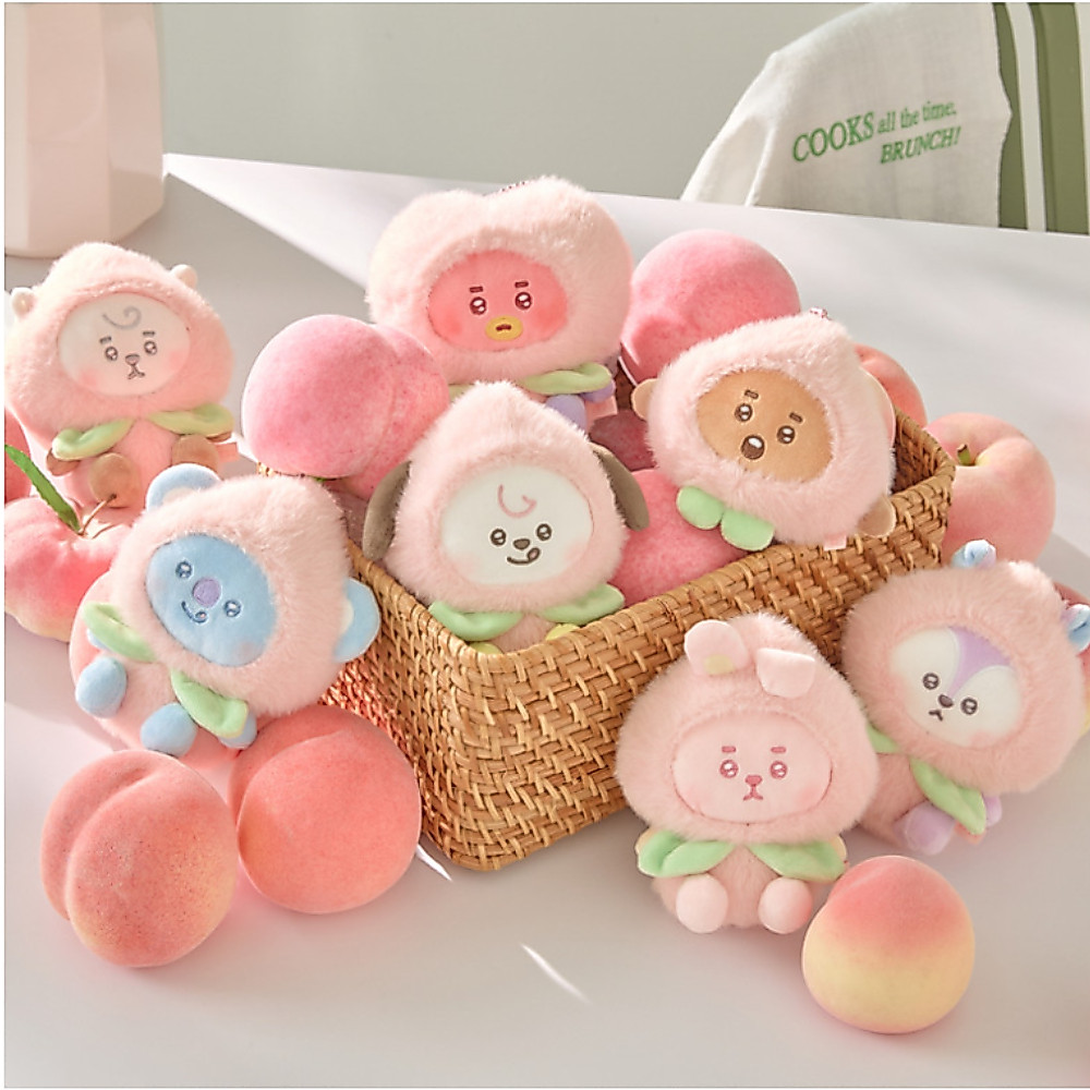BTS BT21 Đào Holic Búp Bê Móc Khóa Đào Phiên Bản Nhân Vật Dễ Thương Túi Charm