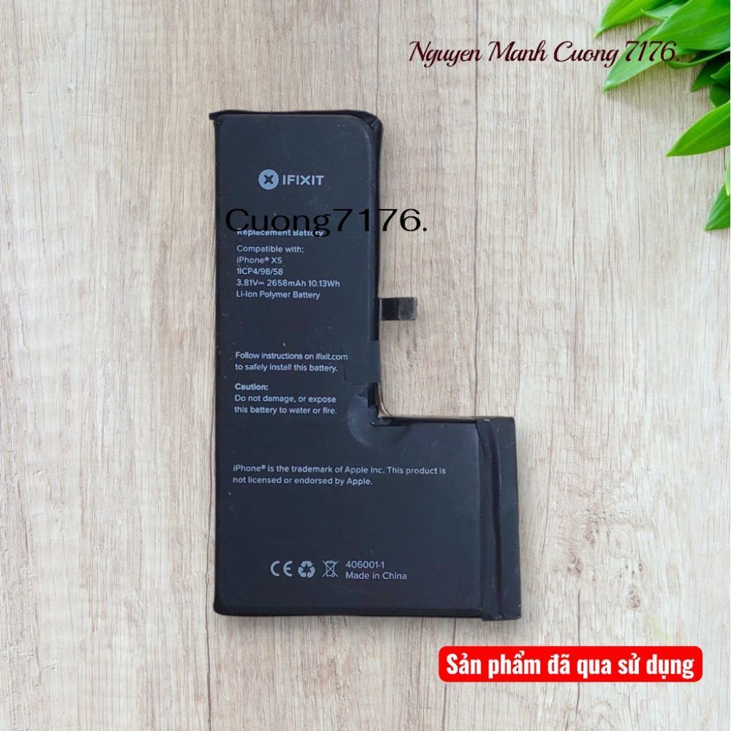 Pin Tiêu Chuẩn (2658mAh) Đã Qua Sử Dụng Còn 100% Dành Cho XS Hãng IFIXIT