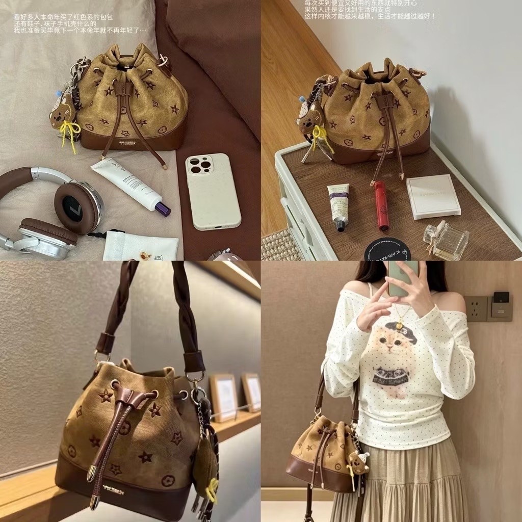 Túi Yichen dáng đứng dây rút kèm charm cực xinhh
