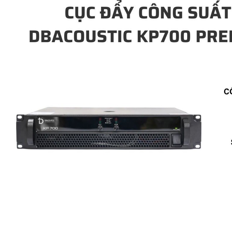 Main Công Suất 2 Kênh dBacoustic KP700 Premium - Chạy Mạch Class H - 700W/kênh - Hàng Chính Hãng SAL