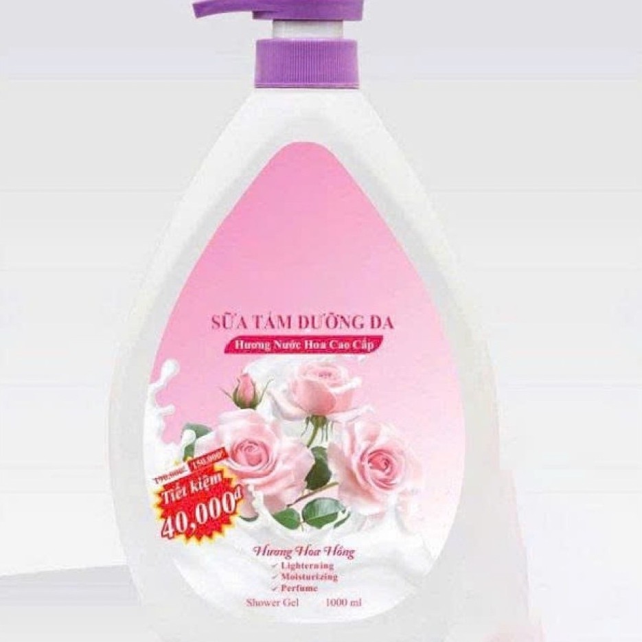Sữa tắm dưỡng trắng Miracle hương hoa hồng, hương Lavender 1 lít - Hàng chính hãng