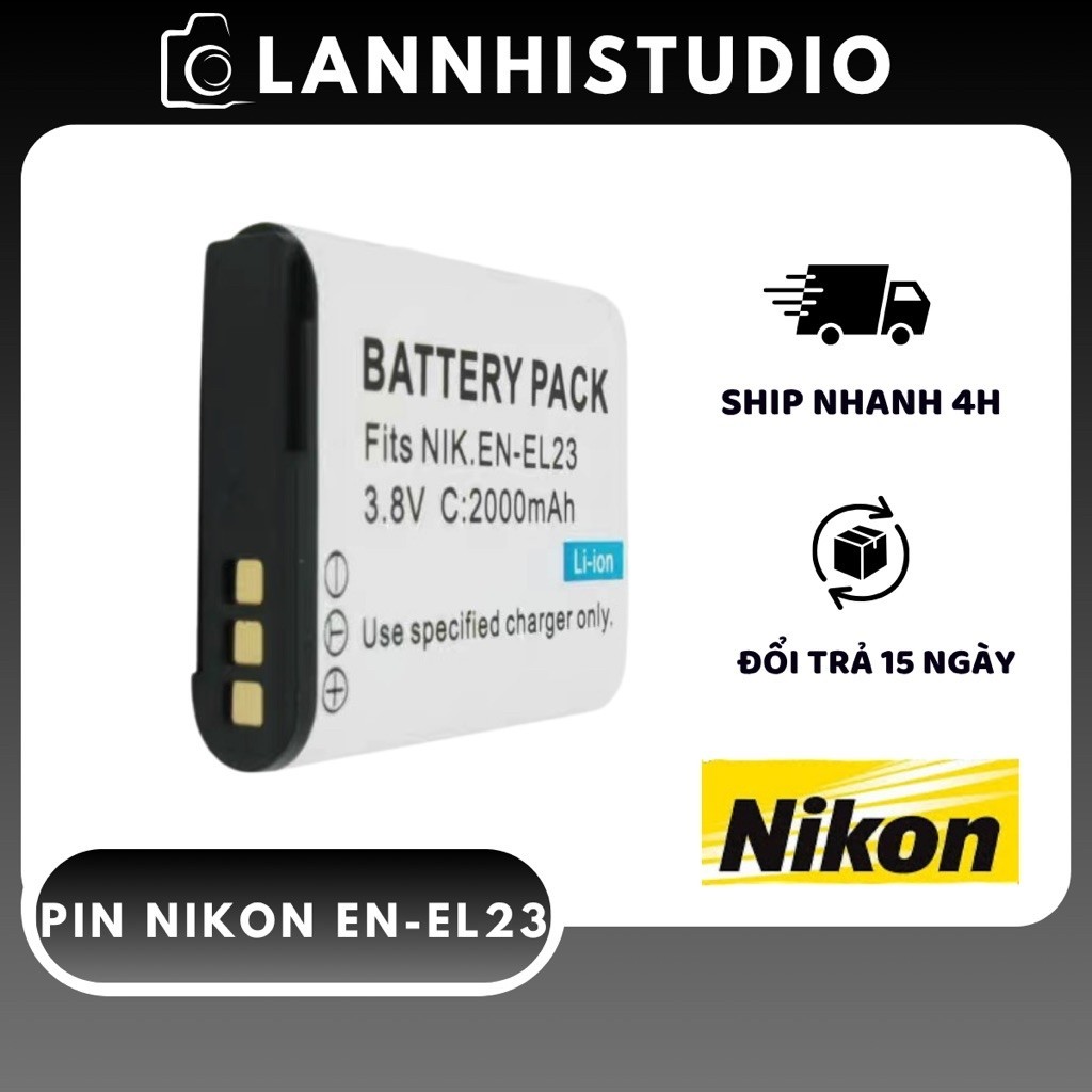 Pin Máy Ảnh Nikon EN-EL23 Cho Nikon Coolpix P600 P610 P610s P900 S810c (2000mAh) – LANNHISTUDIO