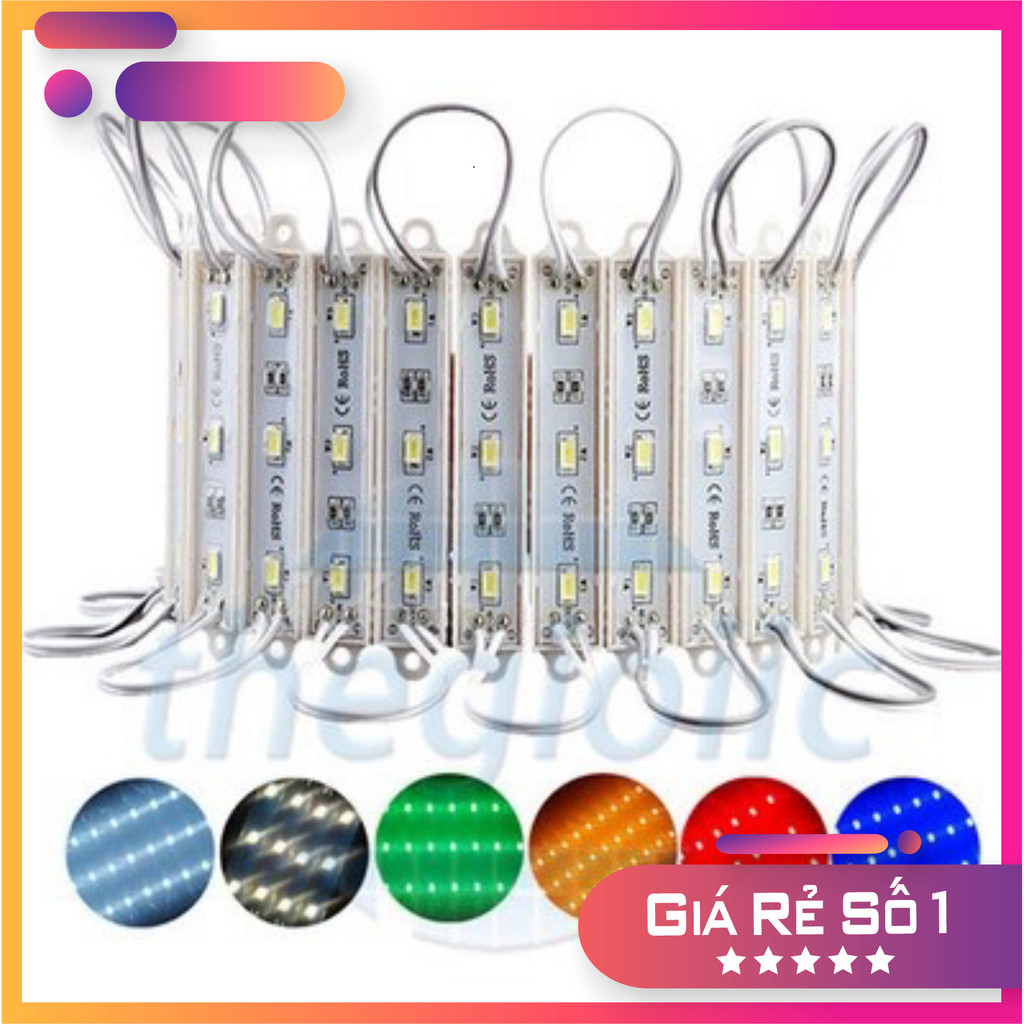 [10 Cái]- LED Hắt 3 Bóng Trắng SMD 5054 12VDC IP65 Điện Tử Thường Tín