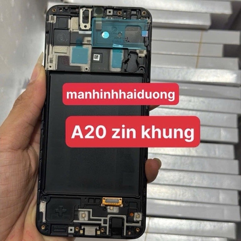 Màn hình Samsung A20 zin khung