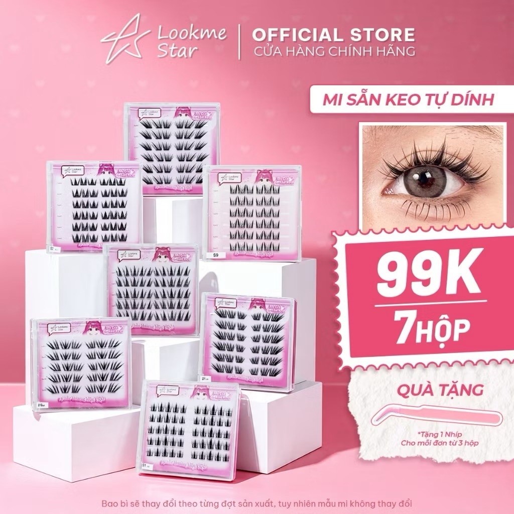 Lông Mi Giả Sẵn Keo Lookme Star - Mi Cong C, Sợi Mi Mảnh Có Thể Tái Sử Dụng