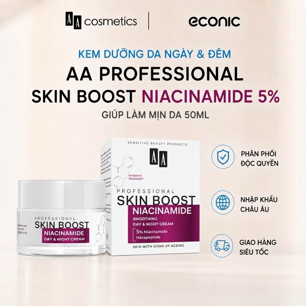 Kem Dưỡng trắng, căng bóng AA NIACINAMIDE 5% thuần chay