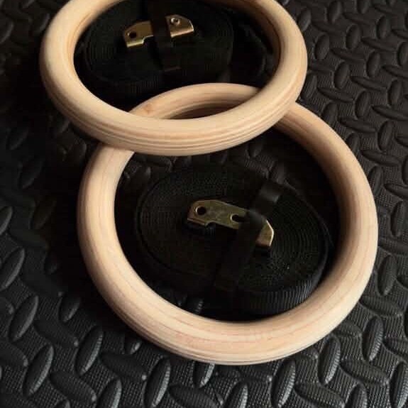 [Hoang Hybrid] Vòng Treo Gymnastic Rings Gỗ Tập Calisthenics Phi 28mm (Dây 4m Có Khóa Chịu Lực Tốt)