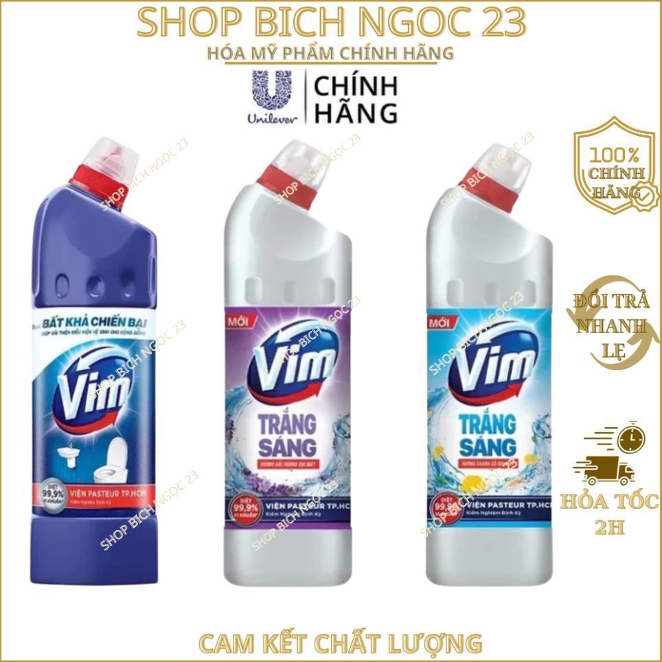 Nước Tẩy Bồn Cầu Diệt Khuẩn Vim , vim chanh , vim lanvender ,vim zero chai 550ml, Combo 2 chai 880ml