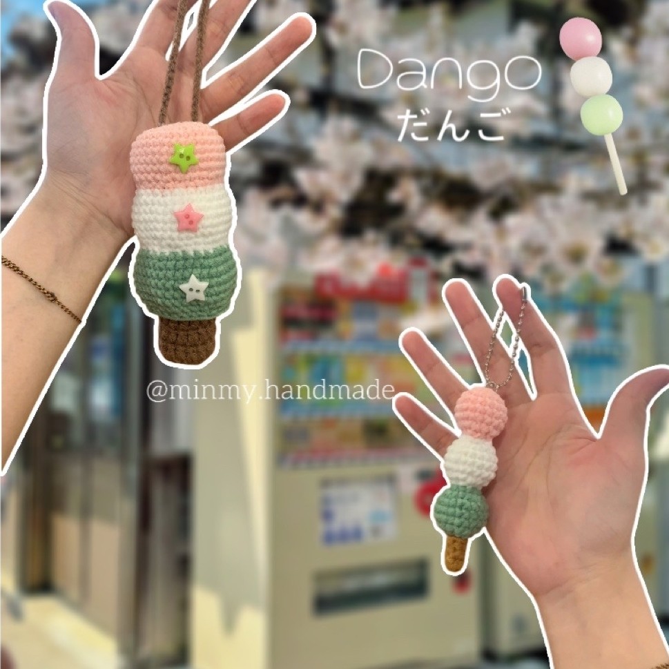Túi đựng son bánh trôi Dango-móc khoá bánh trôi Dango Nhật Bản