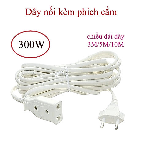 Dây điện Nối Dài Kèm Phích Cắm 3M /5M/ 10M Dùng Cho Đèn LED Và Thiết Bị Điện…