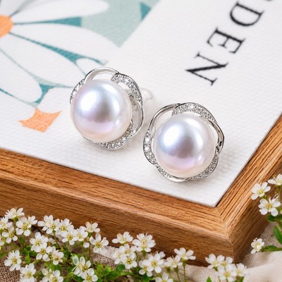 Bông Tai Ngọc Trai 10ly Trắng Hồng - Ngọc Trai Trường Thịnh