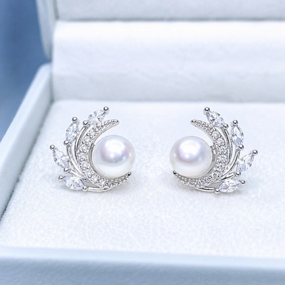 Bông Tai Ngọc Trai 6ly Nhỏ Đính Đá Xinh Xắn, Thời Trang - Ngọc Trai Trường Thịnh