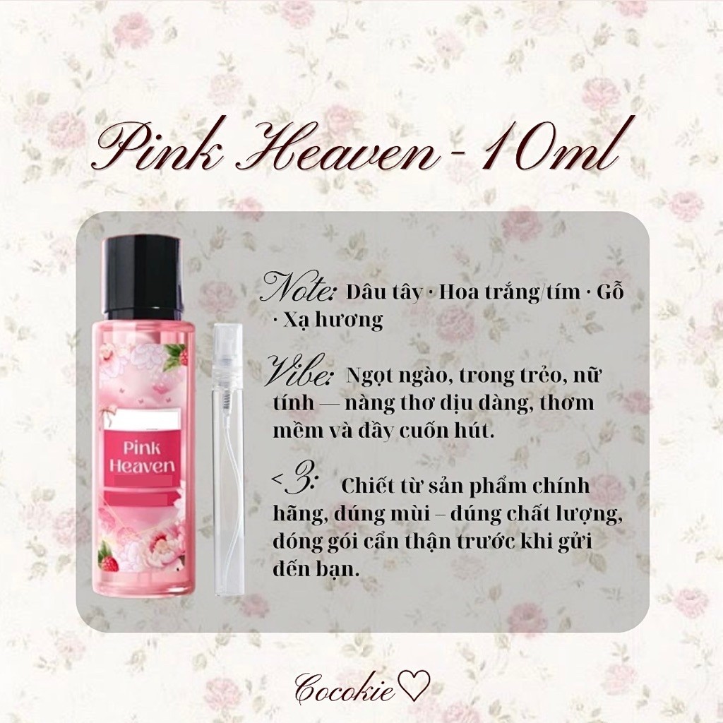 ⊹ ࣪ ˖ 10ml sample │ Body Mist Pink Heaven Hella Ngọt Ngào Nữ Tính