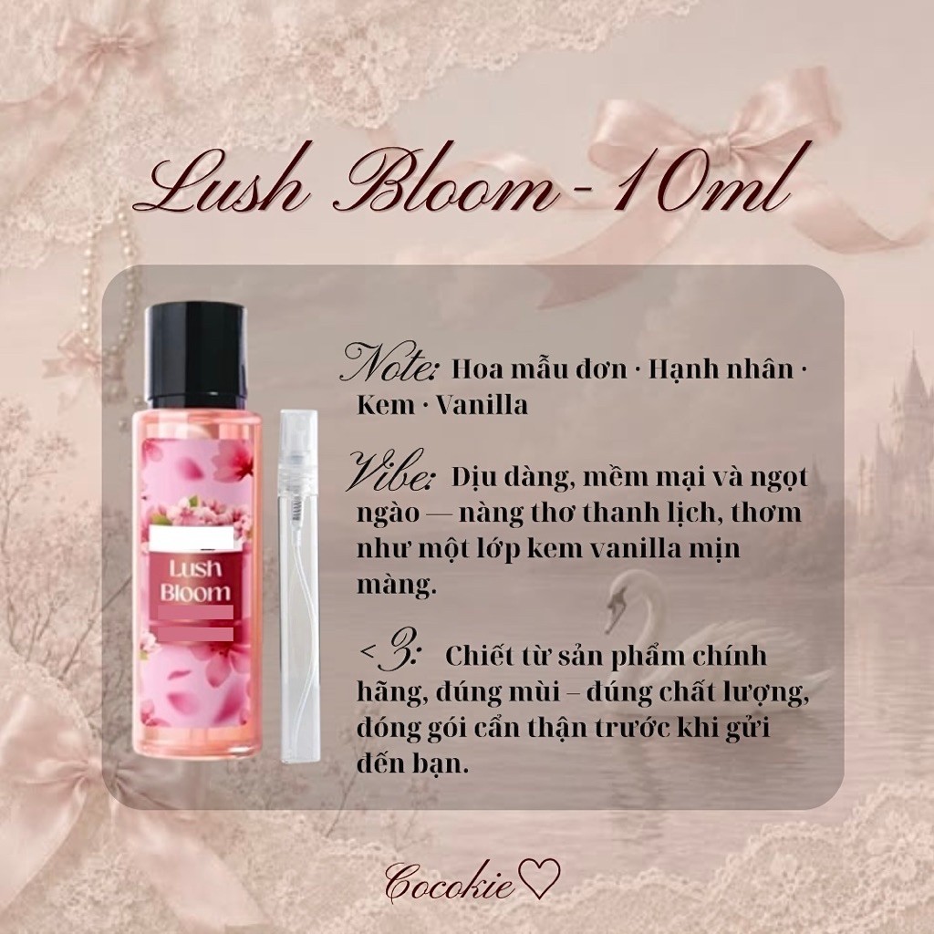 ⊹ ࣪ ˖ 10ml sample │ Body Mist Lush Bloom Hella Mềm Mại Nữ Tính