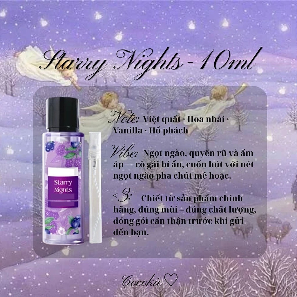 ⊹ ࣪ ˖ 10ml sample │ Body Mist Starry Nights Hella Quyến Rũ Bí Ẩn