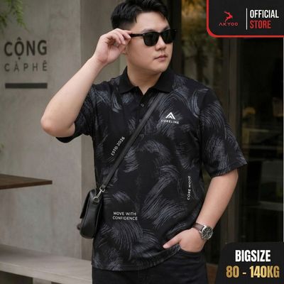 Áo Polo Bigsize 80-140KG AKYOO Cao Cấp Chuẩn Form, Sang Trọng - Thanh Lịch - PL HT DEN
