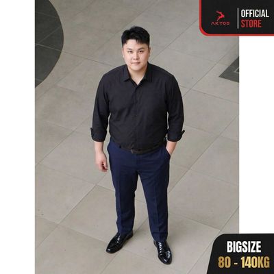 Áo Sơ Mi + Quần Âu Bigsize Nam 80-140kg AKYOO Cao Cấp, Không Bai Mờ, Không Gây Khó Chịu Khi Mặc
