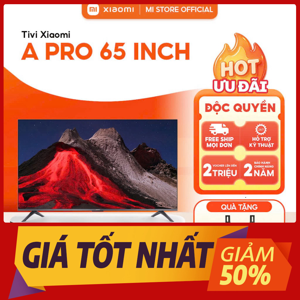 A Pro 65 Inch 2026 Tivi Xiaomi Bản Quốc Tế | QLED 4K, HDR10, Dolby Audio, Viền Mỏng, 2GB/8GB