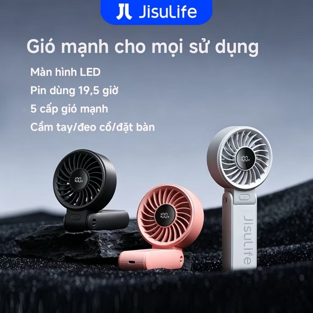 Quạt cầm tay JisuLife Life 7 | Pin 5000mAh | Màn hình LED | 5 cấp độ gió