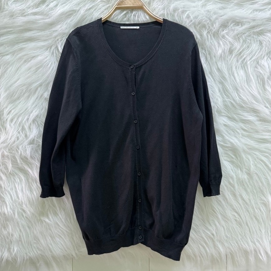 Cardigan Uniqlo size XL màu đen tay lửng 2 hand C 123