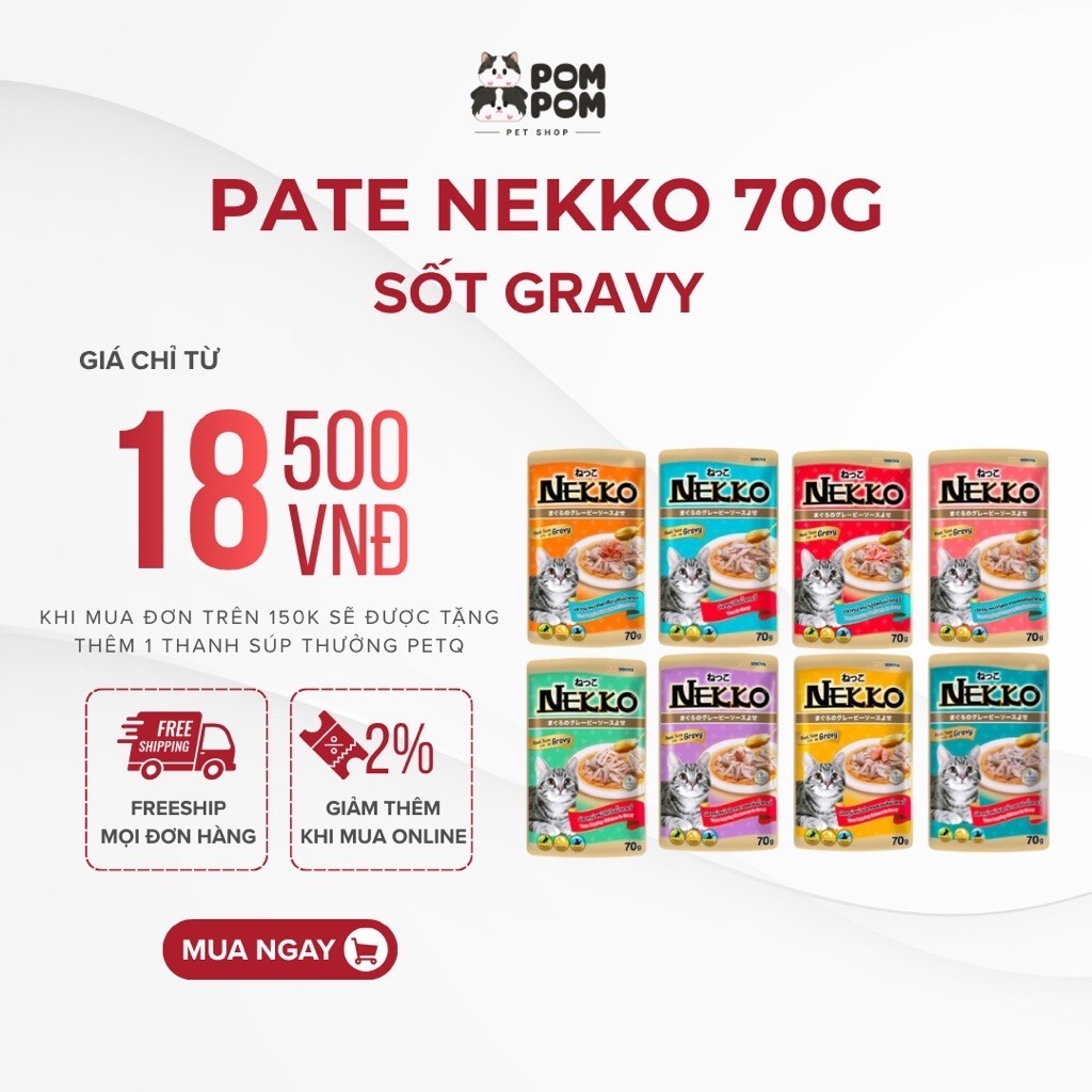 Pate NEKKO Gói 70g Sốt Gravy