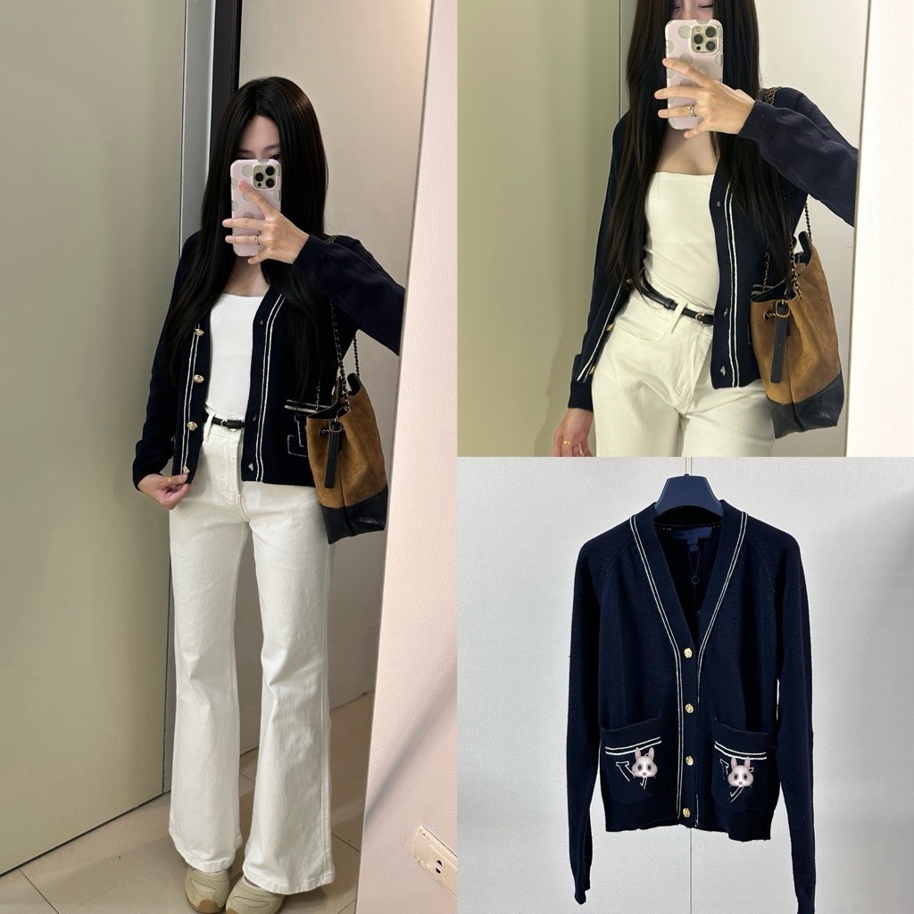 𝐁𝐋𝐀𝐍𝐂𝐄 𝐒𝐓𝐔𝐃𝐈𝐎 ♡ Áo khoác cardigan cổ V xanh dương