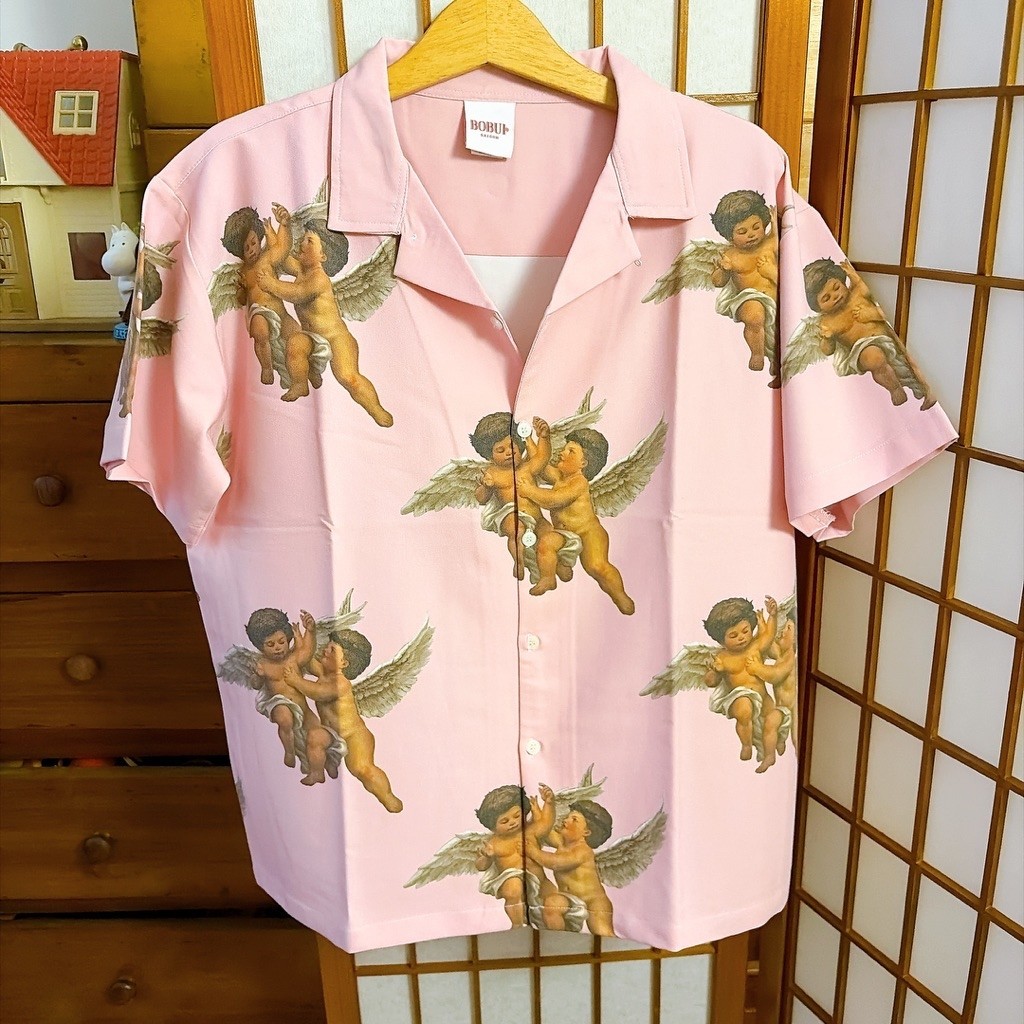 áo sơ mi hồng thiên thần bobui chính hãng size L