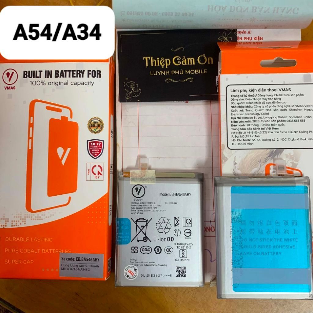 Pin thay thế cho máy sam A54/A546/A34/A25/A35/EB BA546ABY