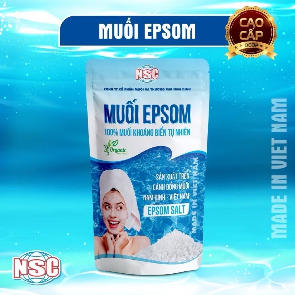 Muối Epsom Nam Định NSC muối khoáng tự nhiên - 200g - Giải tỏa căng thẳng