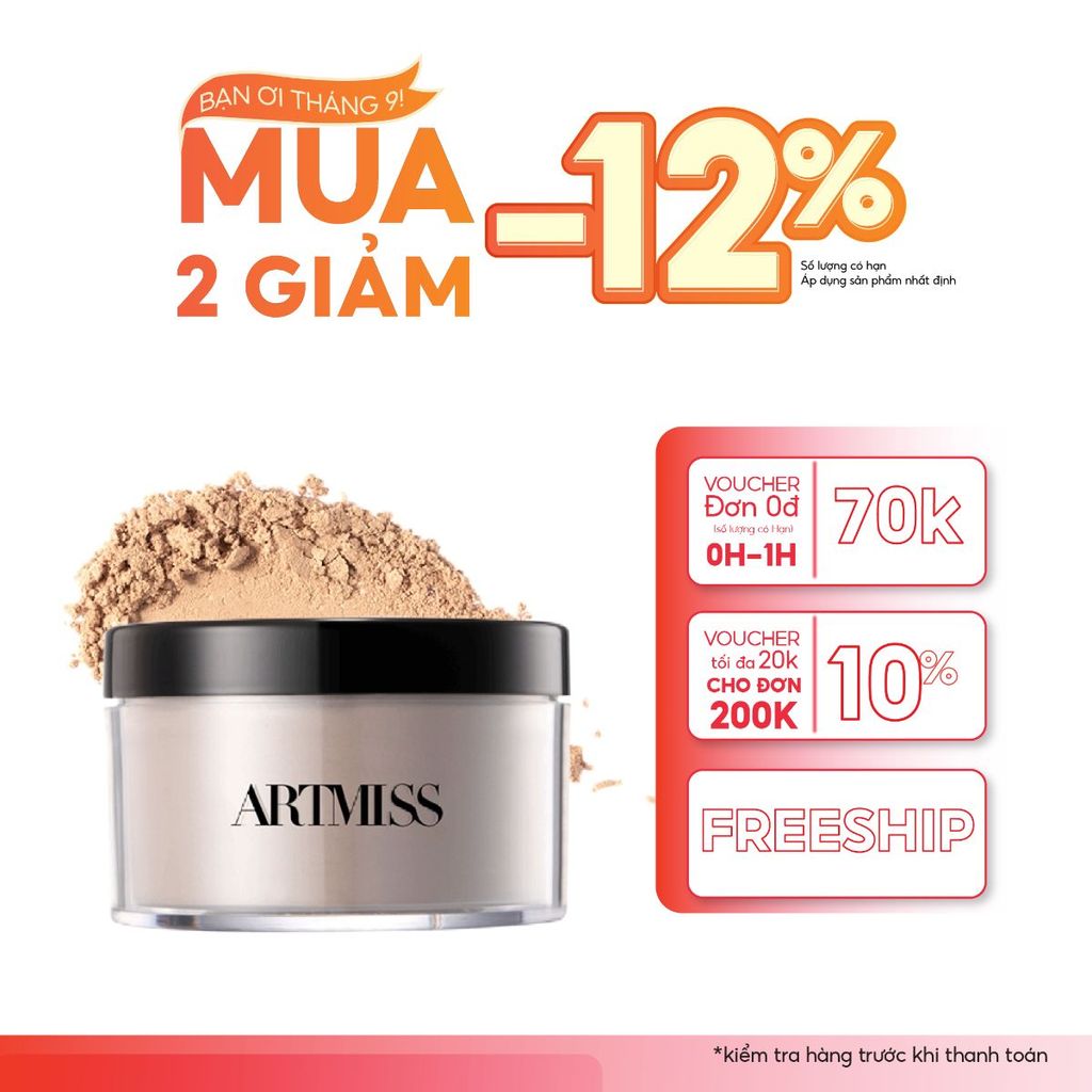 [ARTMISS] Phấn phủ bột ARTMISS transparent matte powder kiểm soát dầu 24h 30g