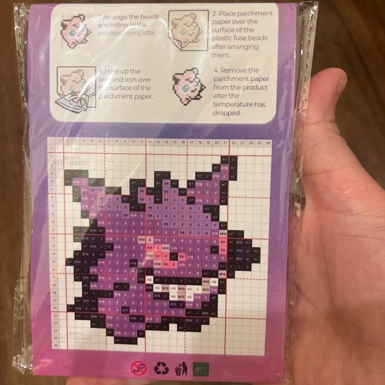 Kit DIY hạt nhựa ủi Gengar Pokemon móc chìa khoá
