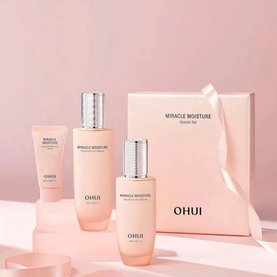 BỘ OHUI MIRACLE MOISTURE – PINK BARRIER SKIN SOFTENER