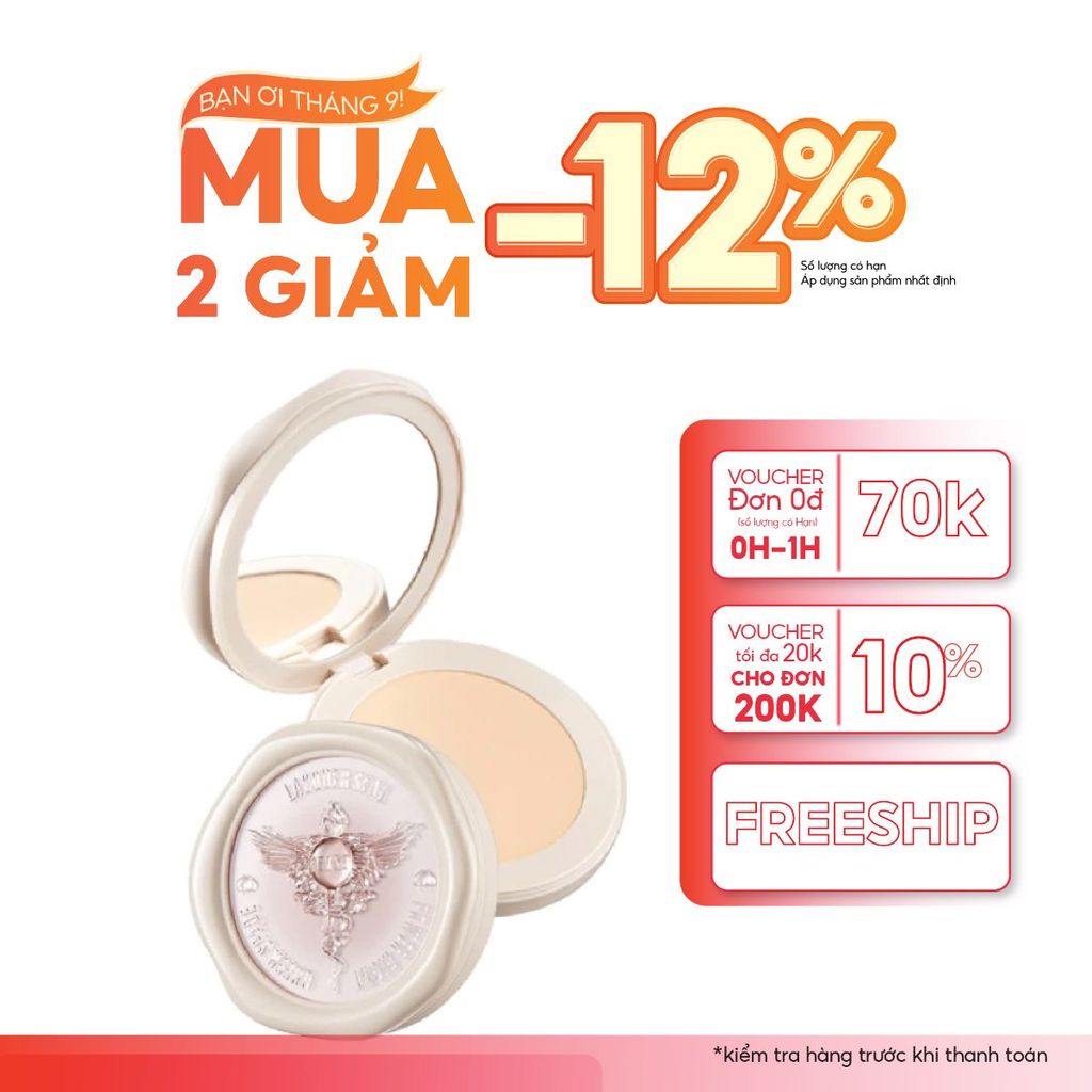 Phấn phủ dạng nén HEXZE, mỏng nhẹ, kiềm dầu, kháng nước, giữ lớp nền lâu trôi