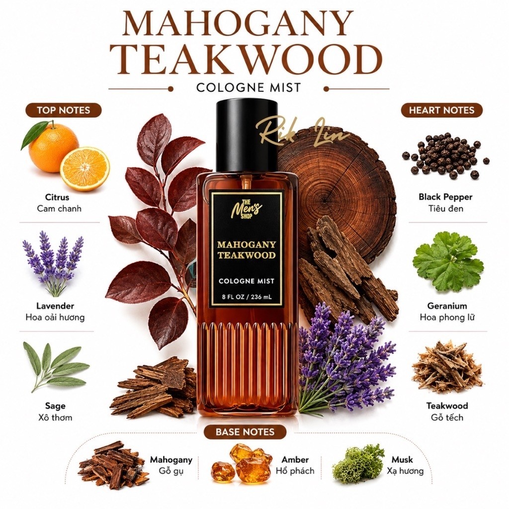 MAHOGANY TEAKWOOD - Xịt Thơm /Nến 1 Bấc