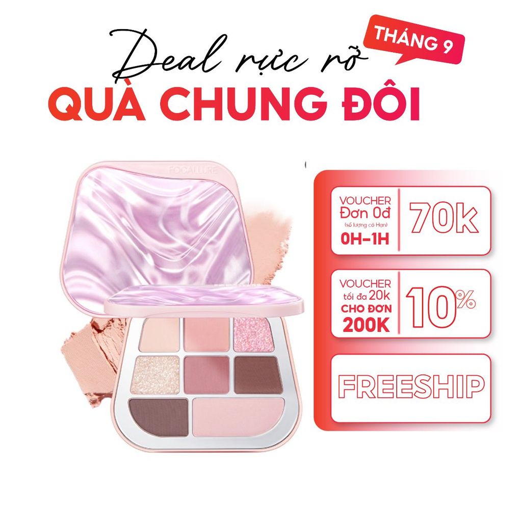 {MUA 2 GIẢM 12%]Bảng Phấn Mắt FOCALLURE Chính Hãng 8 màu– Nhũ Ánh, Mịn Mượt, Giữ Màu Suốt Ngày