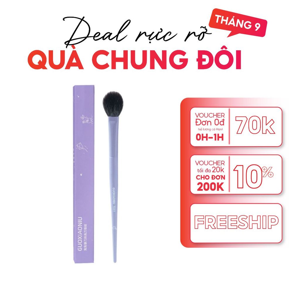 Cọ Tán Má Hồng Guoxiaoniu- Đầu Cọ Mềm Mịn, Lông Mảnh,Tán Phấn Đều, Không Lo Vón