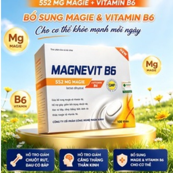 MAGNEVIT B6 – 552 MG MAGIE + VITAMIN B6 | 100 VIÊN
