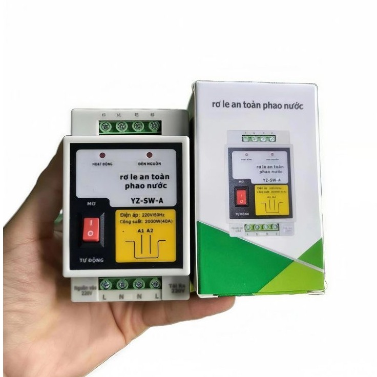 Phao điện an toàn 12V chống giật cho máy bơm, Rơ le phao điện an toàn bơm nước, phao điện radar