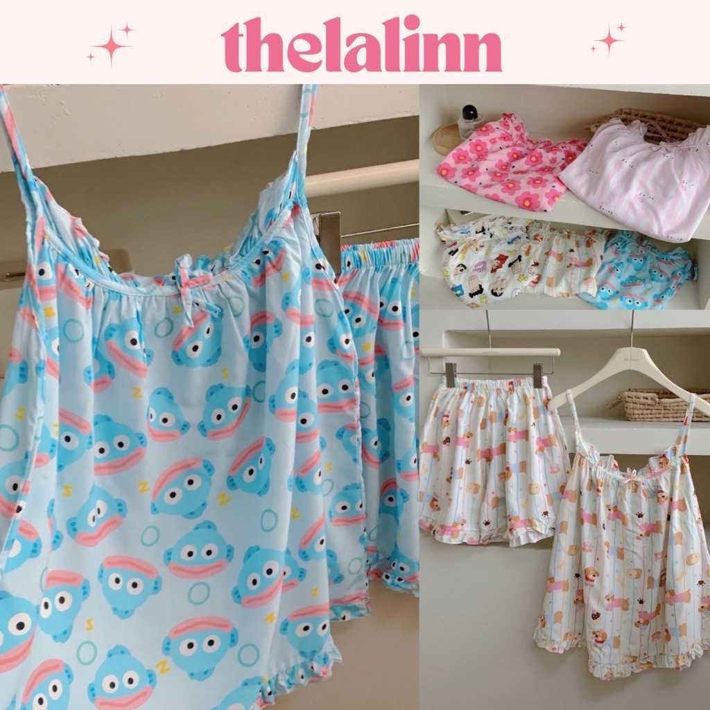 Set pijama 2 dây TOLE LANH nữ thoáng mát. Đồ bộ Tole bộ ngủ nữ mặc nhà dễ thương