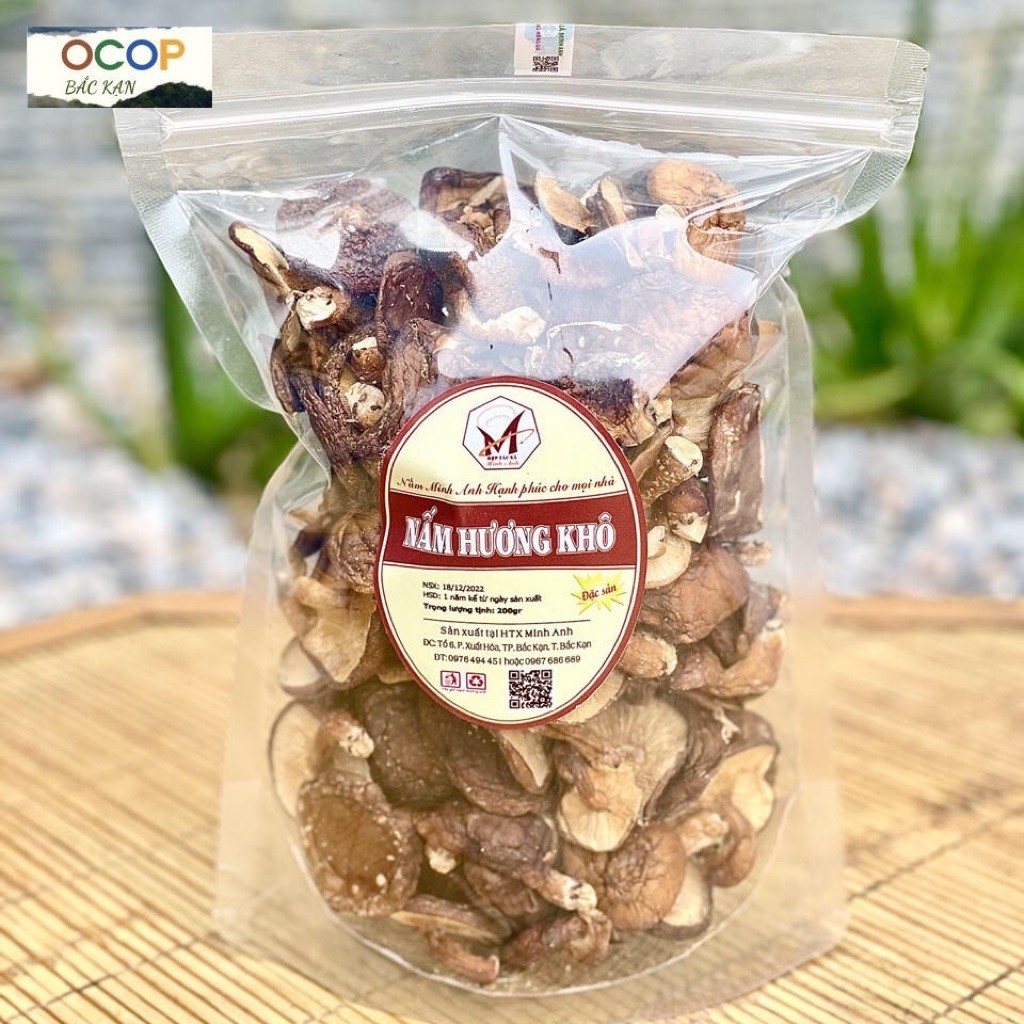 Nấm Hương khô OCOP Htx Minh Anh Bắc Kạn gói 200gr