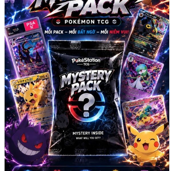 TÚI MÙ POKÉMON TCG PREMIUM CHÍNH HÃNG – THẺ POKÉMON NGẪU NHIÊN AR / RR / SAR / ITEM