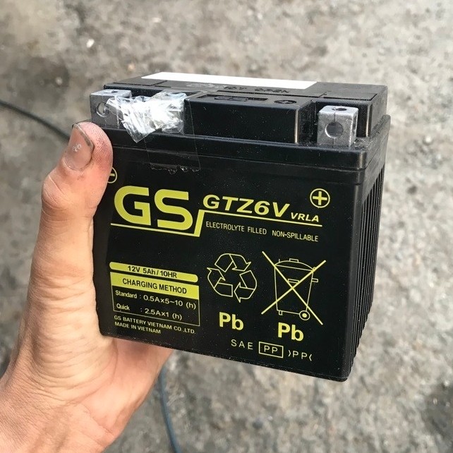 GS BÌNH ẮC QUY XE GẮN MÁY DÙNG CHO XE VISION AIR BLADE VARIO GTZ6V BÌNH LỠ GS