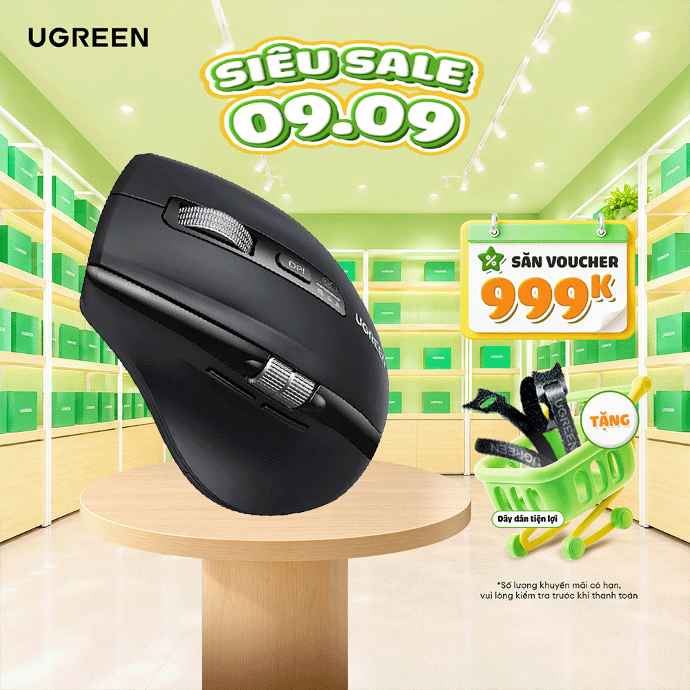 [SVIP ONLY] Chuột không dây Ugreen M751 cuộn siêu nhanh | Bluetooth 5.4 5000DPI | Bảo hành 18 tháng 
