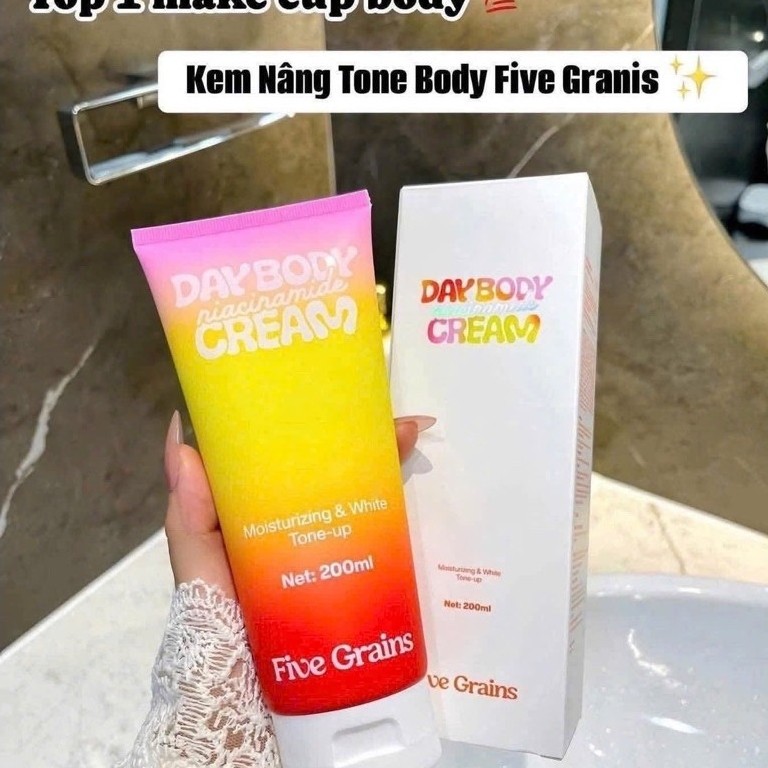 Kem Dưỡng Nâng Tone Body Five Grains Trắng Da 200ml