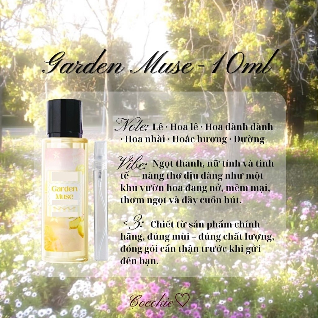 ⊹ ࣪ ˖ 10ml sample │ Body Mist Nước Hoa Garden Muse Hella Nàng Thơ Nữ Tính